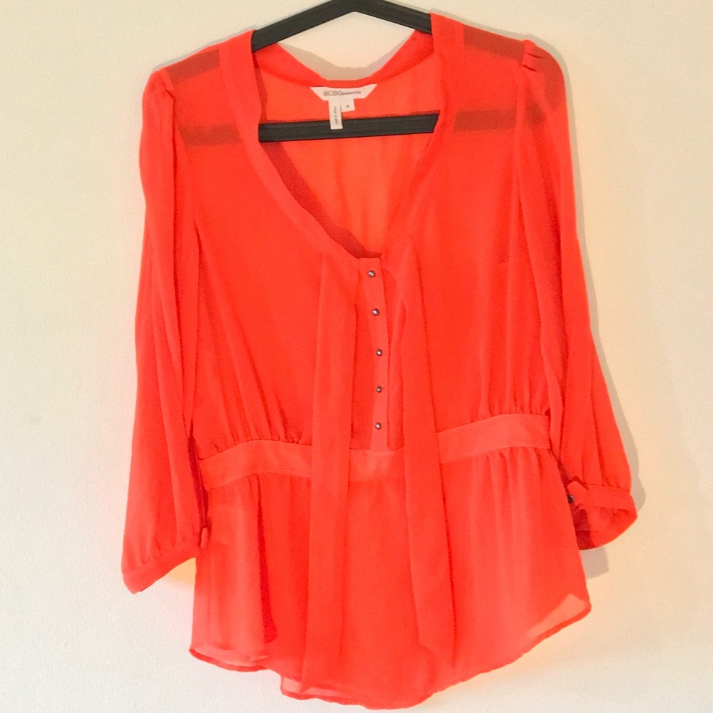 BCBG Bright Orange Blouse